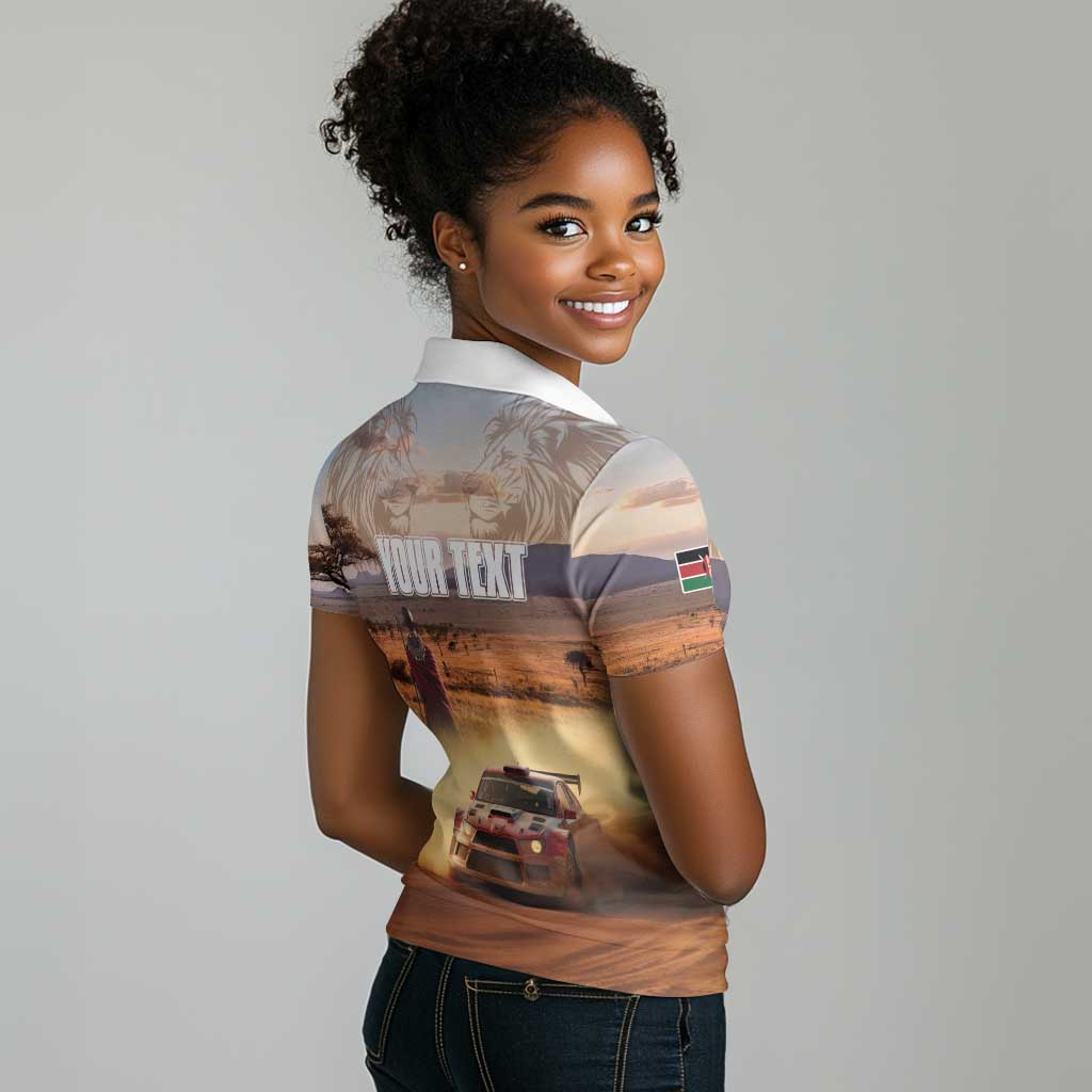 Personalized Kenya Safari Racing Car Women Polo Shirt Come On Kenyan