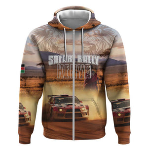Personalized Kenya Safari Racing Car Zip Hoodie Come On Kenyan