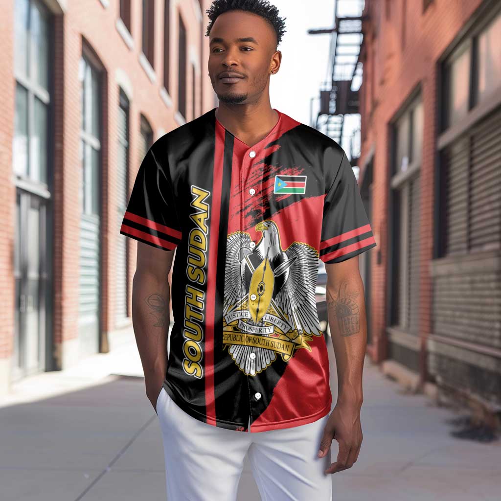 Personalized South Sudan With Coat Of Arms Baseball Jersey Sporty Style