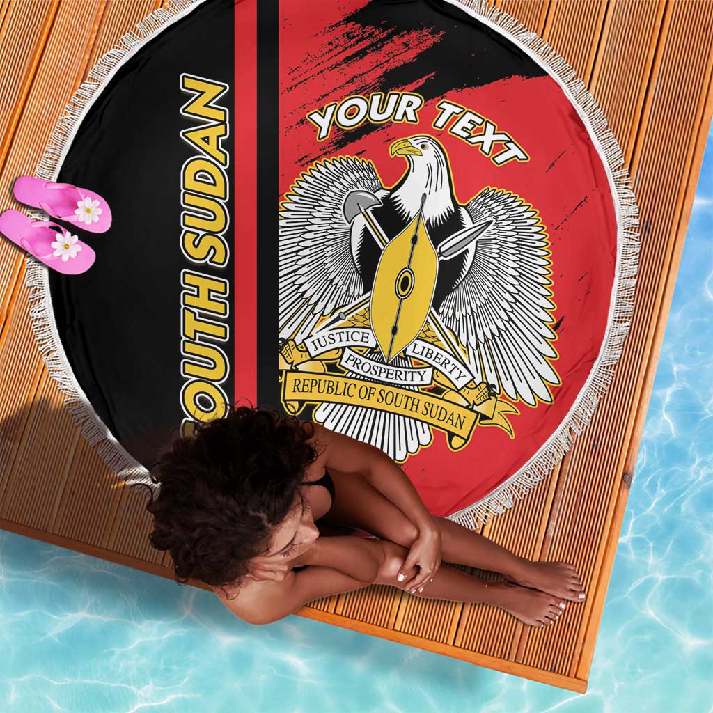 Personalized South Sudan With Coat Of Arms Beach Blanket Sporty Style