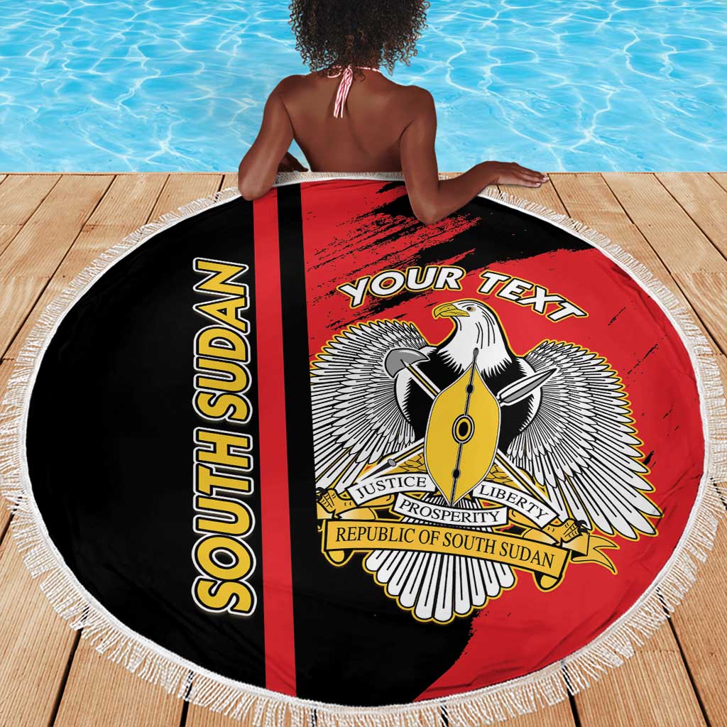 Personalized South Sudan With Coat Of Arms Beach Blanket Sporty Style