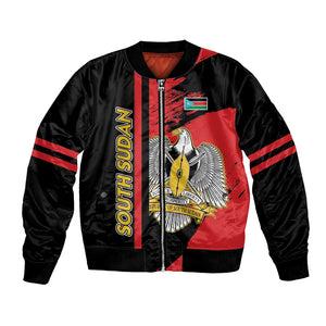 Personalized South Sudan With Coat Of Arms Bomber Jacket Sporty Style
