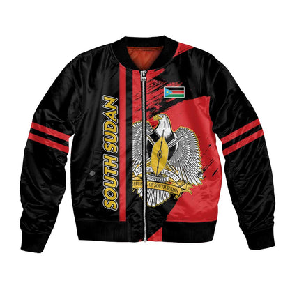 Personalized South Sudan With Coat Of Arms Bomber Jacket Sporty Style