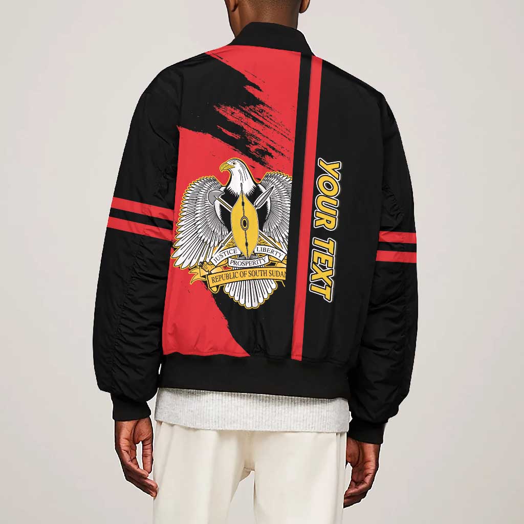 Personalized South Sudan With Coat Of Arms Bomber Jacket Sporty Style