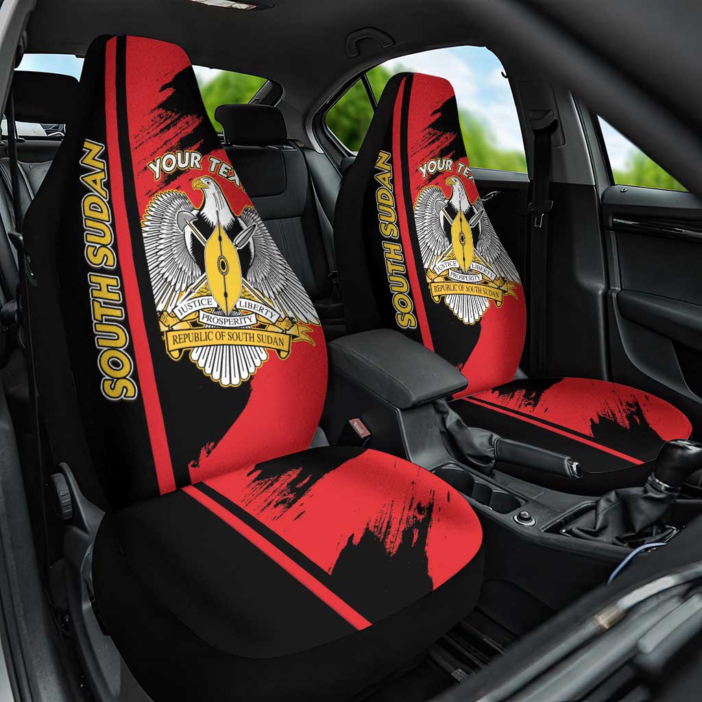 Personalized South Sudan With Coat Of Arms Car Seat Cover Sporty Style
