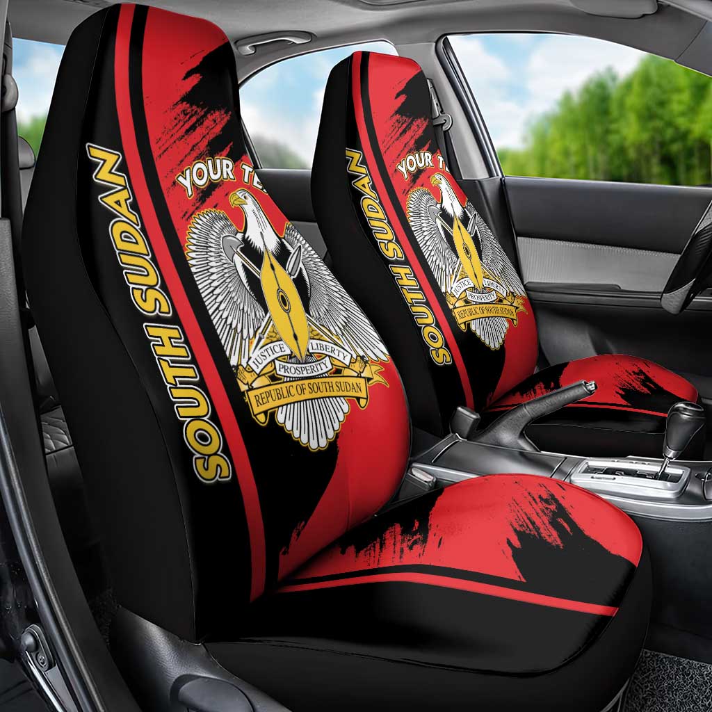 Personalized South Sudan With Coat Of Arms Car Seat Cover Sporty Style