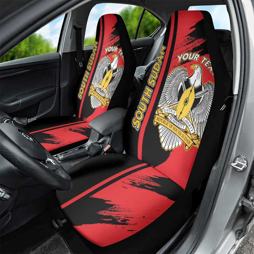 Personalized South Sudan With Coat Of Arms Car Seat Cover Sporty Style