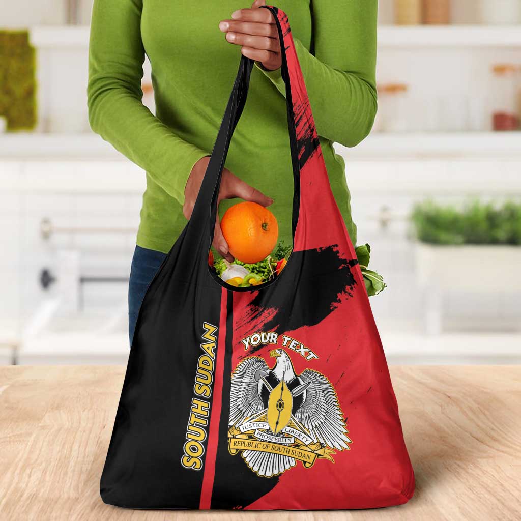 Personalized South Sudan With Coat Of Arms Grocery Bag Sporty Style