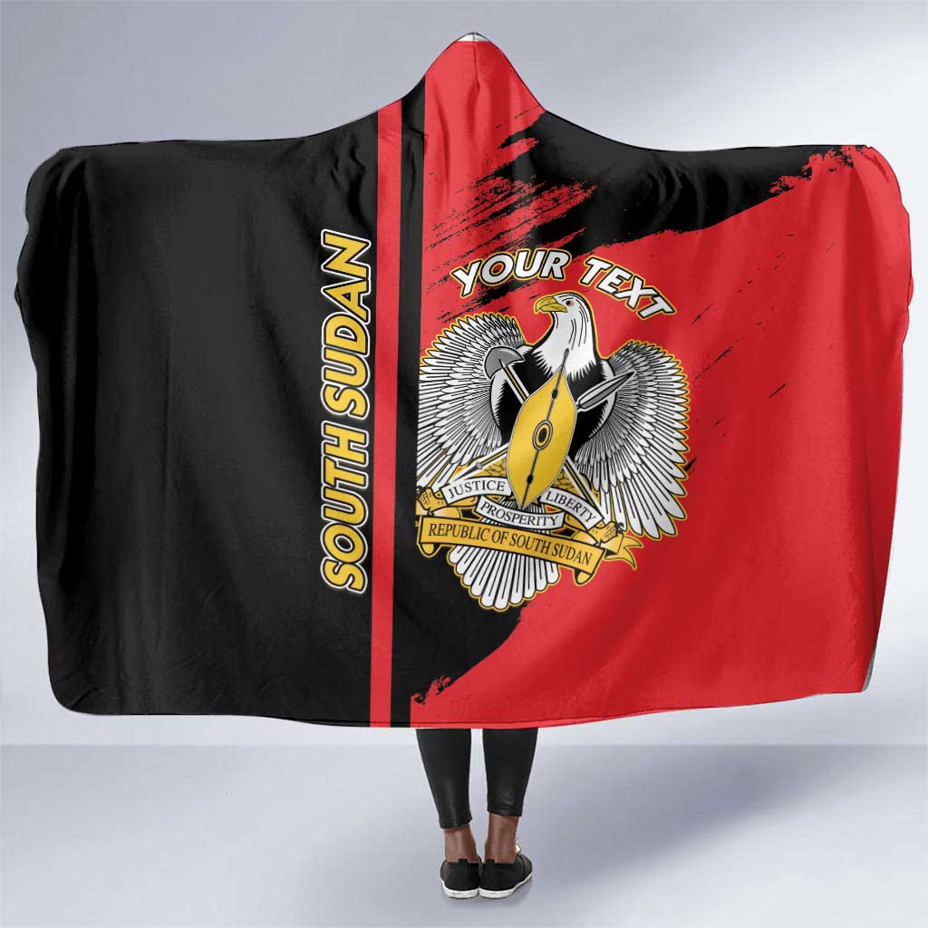Personalized South Sudan With Coat Of Arms Hooded Blanket Sporty Style