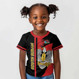 Personalized South Sudan With Coat Of Arms Kid T shirt Sporty Style