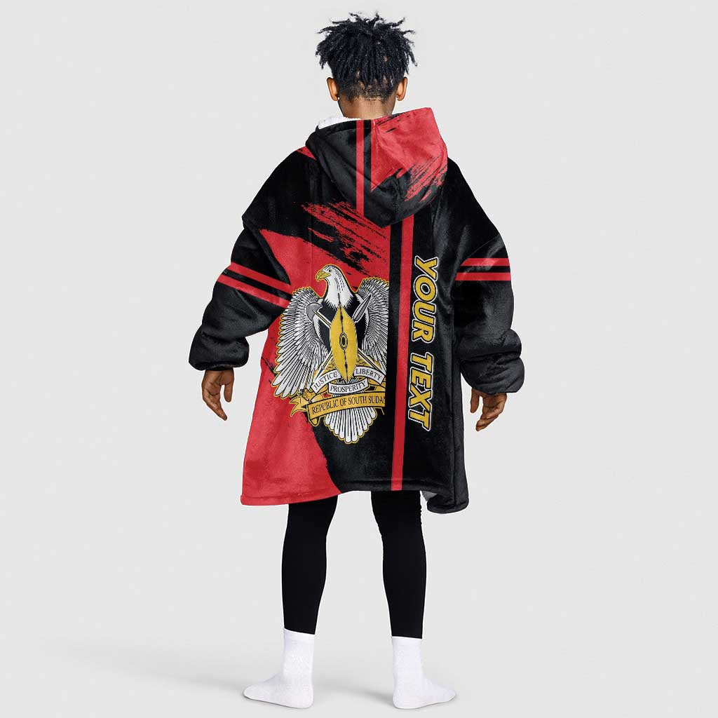 Personalized South Sudan With Coat Of Arms Kid Wearable Blanket Hoodie Sporty Style