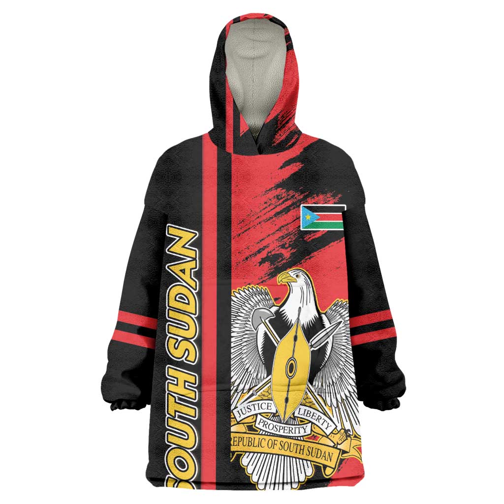 Personalized South Sudan With Coat Of Arms Kid Wearable Blanket Hoodie Sporty Style