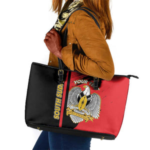 Personalized South Sudan With Coat Of Arms Leather Tote Bag Sporty Style