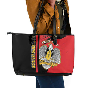 Personalized South Sudan With Coat Of Arms Leather Tote Bag Sporty Style