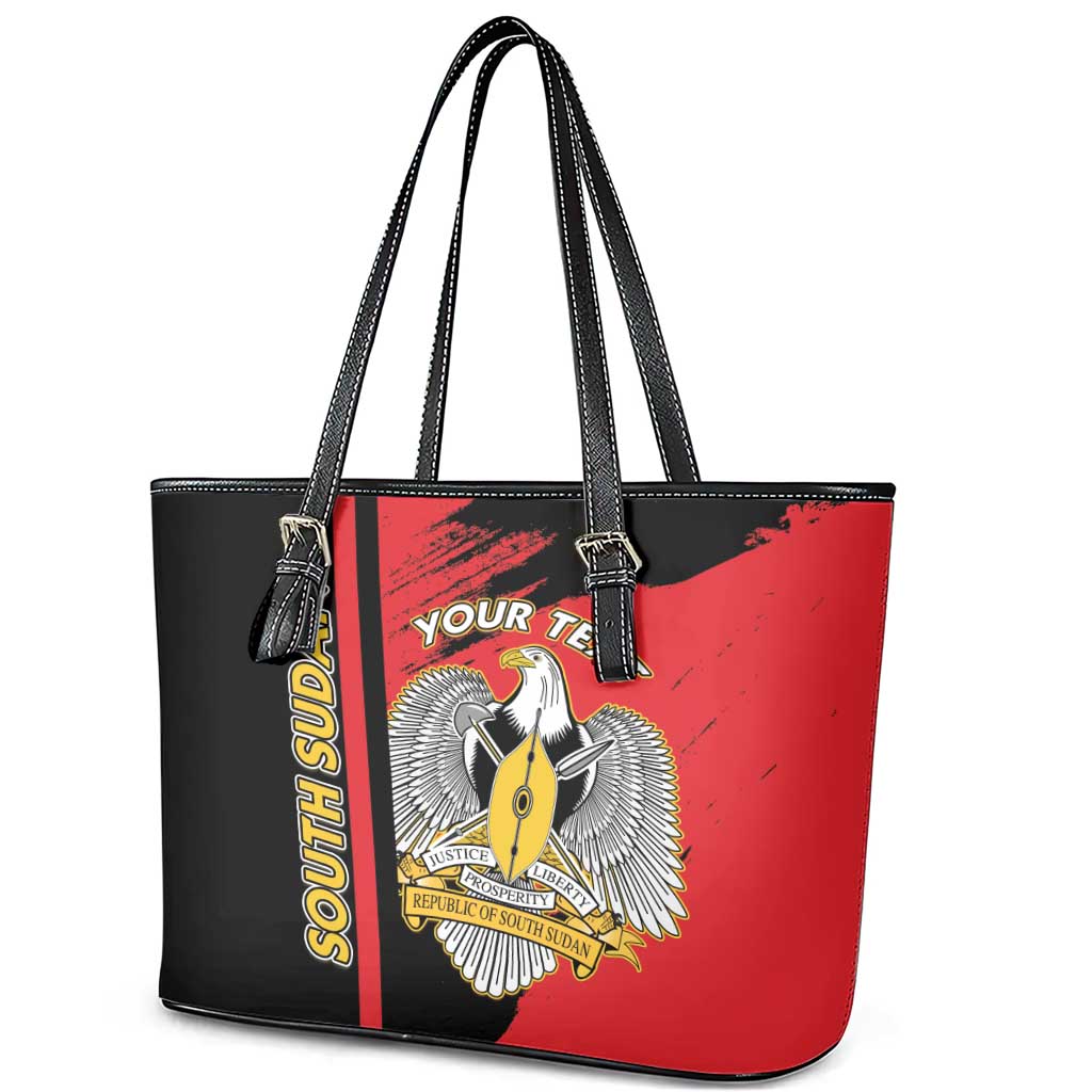 Personalized South Sudan With Coat Of Arms Leather Tote Bag Sporty Style