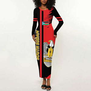 Personalized South Sudan With Coat Of Arms Long Sleeve Bodycon Dress Sporty Style LT15