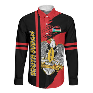 Personalized South Sudan With Coat Of Arms Long Sleeve Button Shirt Sporty Style