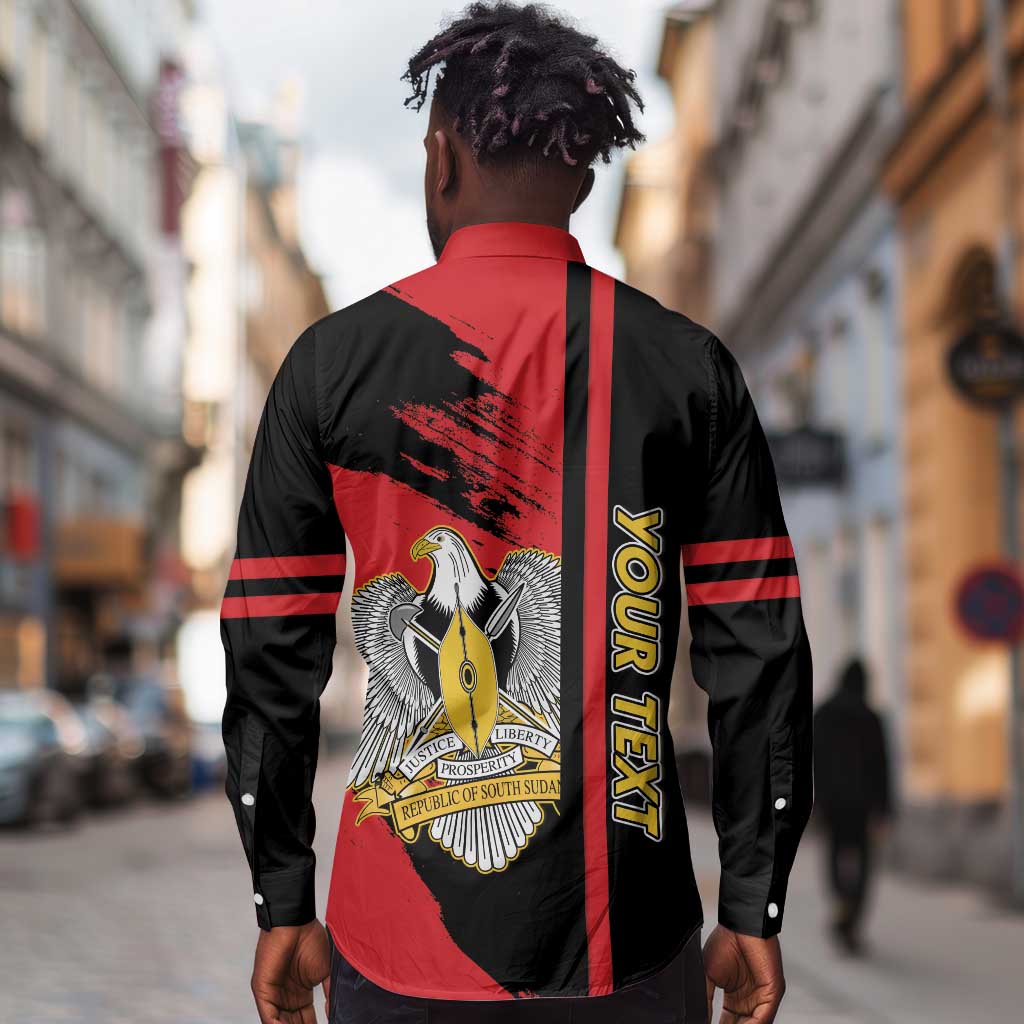 Personalized South Sudan With Coat Of Arms Long Sleeve Button Shirt Sporty Style