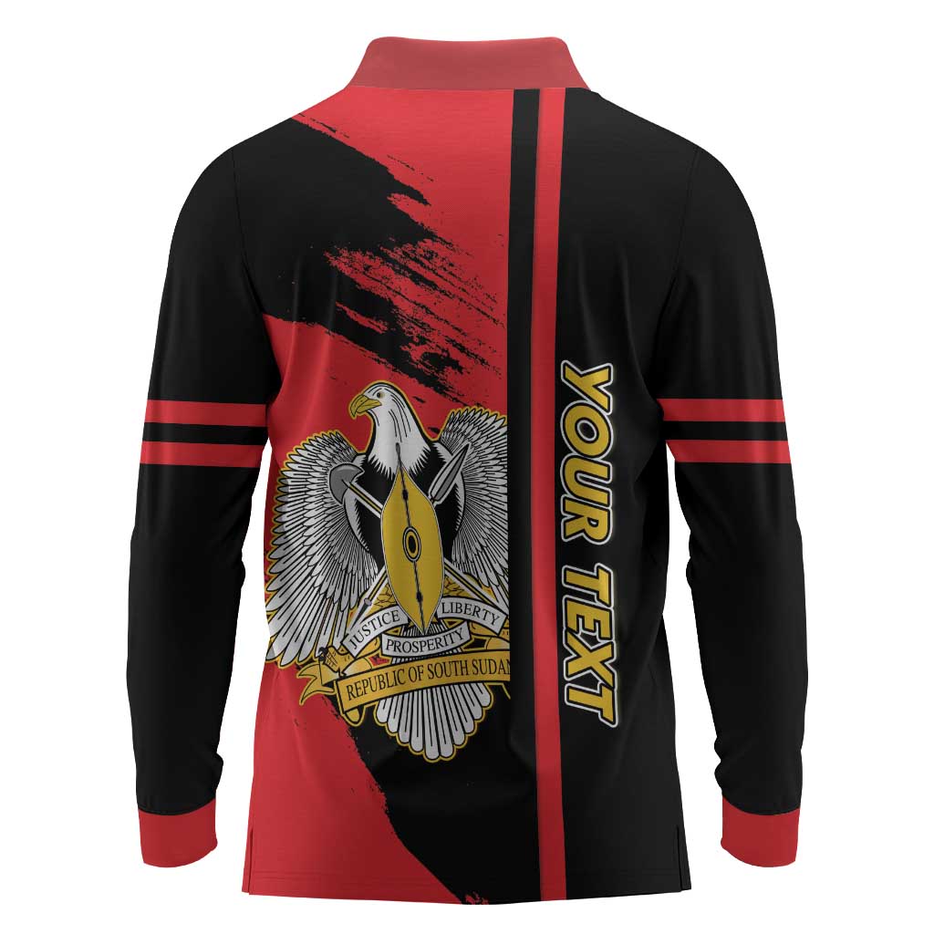 Personalized South Sudan With Coat Of Arms Long Sleeve Polo Shirt Sporty Style