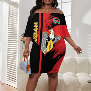Personalized South Sudan With Coat Of Arms Off Shoulder Short Dress Sporty Style
