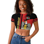 Personalized South Sudan With Coat Of Arms Raglan Cropped T shirt Sporty Style