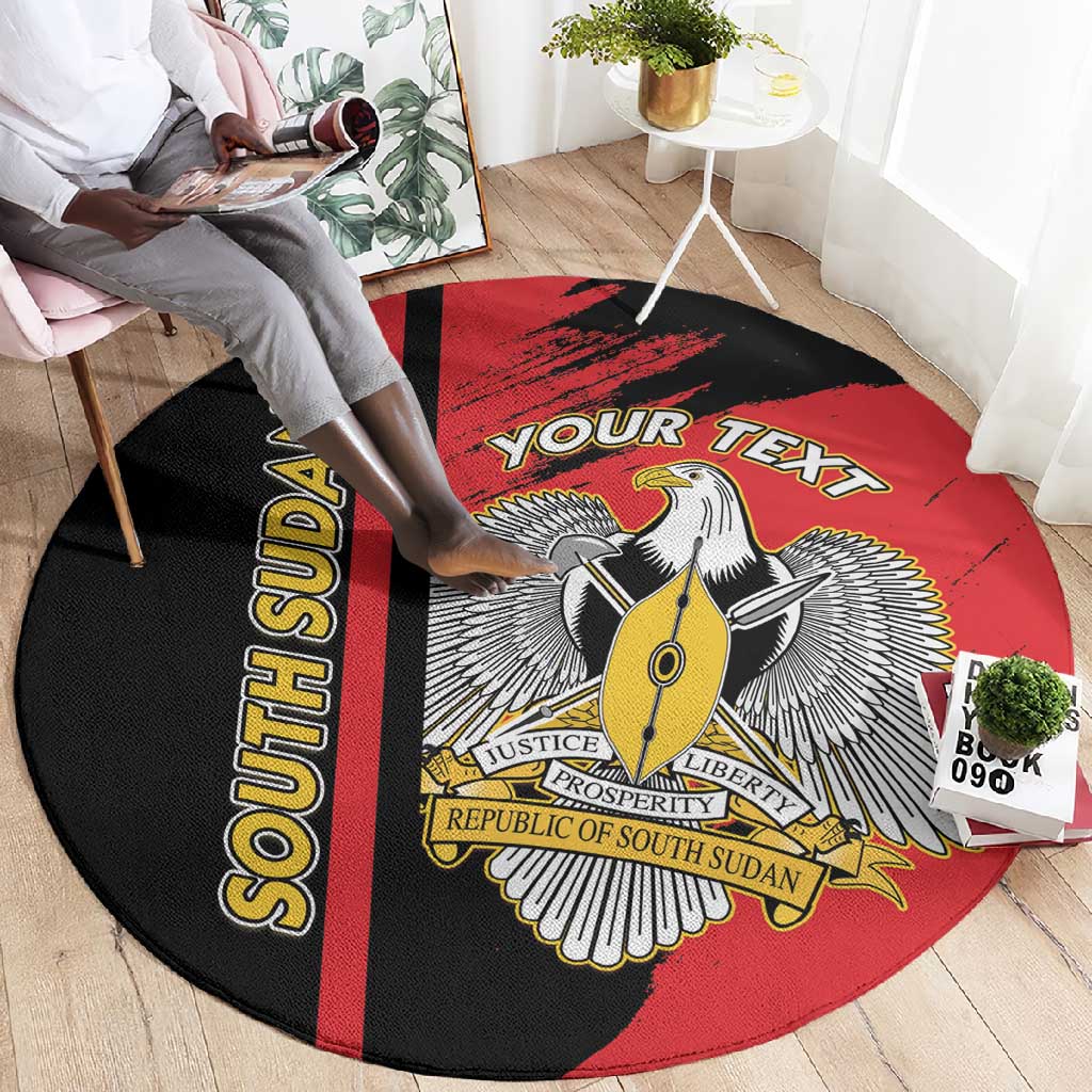 Personalized South Sudan With Coat Of Arms Round Carpet Sporty Style