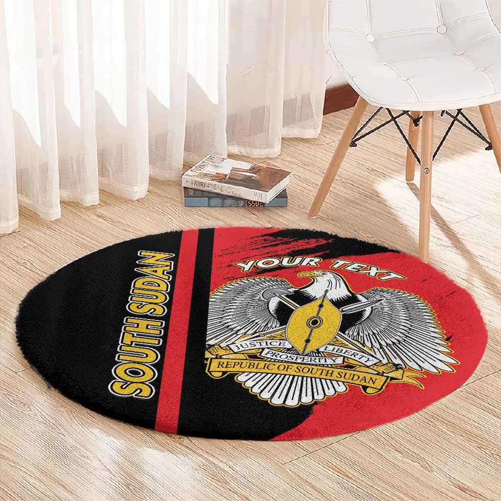 Personalized South Sudan With Coat Of Arms Round Carpet Sporty Style