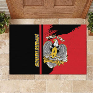 Personalized South Sudan With Coat Of Arms Rubber Doormat Sporty Style