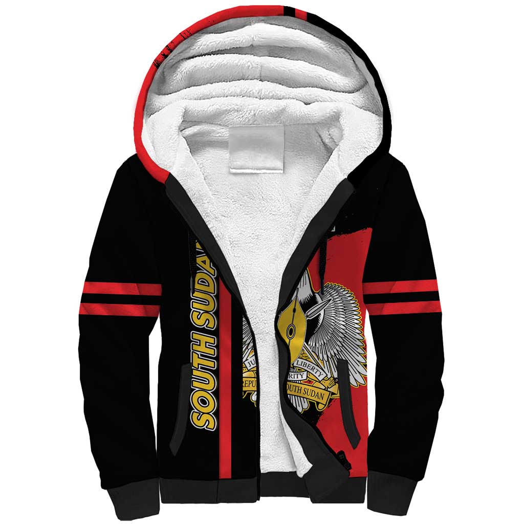 Personalized South Sudan With Coat Of Arms Sherpa Hoodie Sporty Style