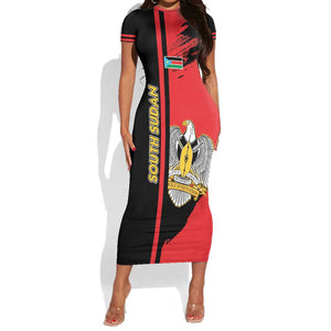 Personalized South Sudan With Coat Of Arms Short Sleeve Bodycon Dress Sporty Style LT15
