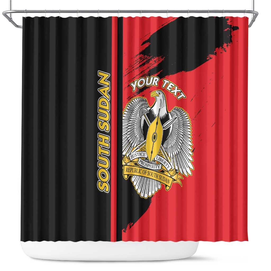 Personalized South Sudan With Coat Of Arms Shower Curtain Sporty Style