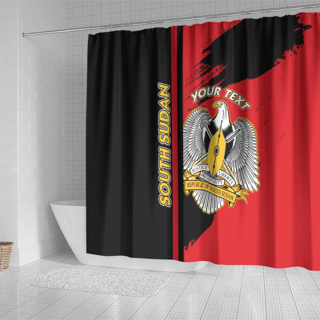 Personalized South Sudan With Coat Of Arms Shower Curtain Sporty Style