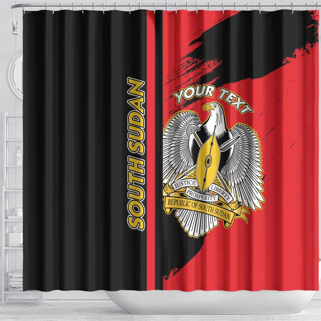 Personalized South Sudan With Coat Of Arms Shower Curtain Sporty Style