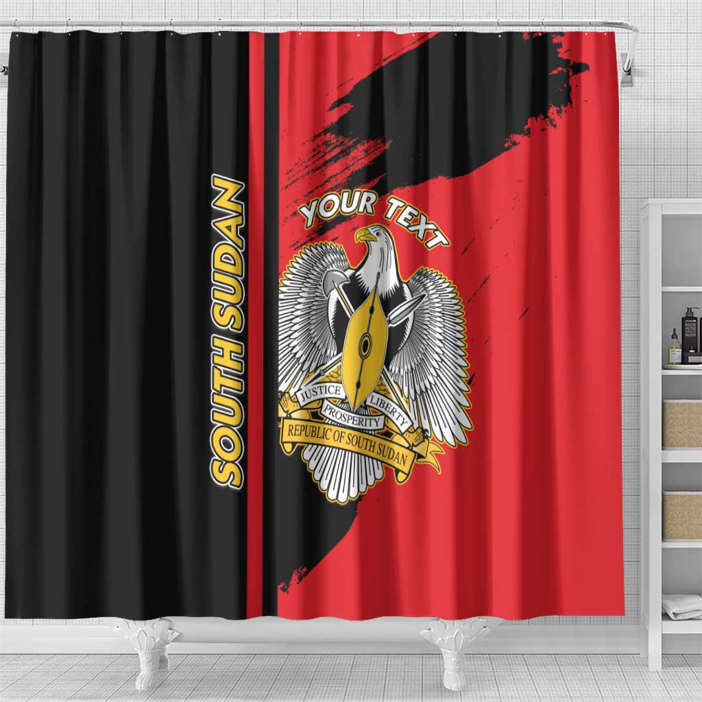 Personalized South Sudan With Coat Of Arms Shower Curtain Sporty Style