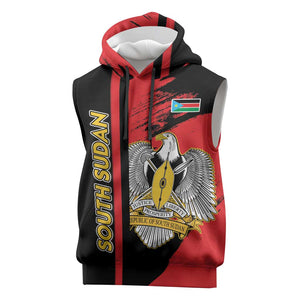 Personalized South Sudan With Coat Of Arms Sleeveless Hoodie Sporty Style - African Pride
