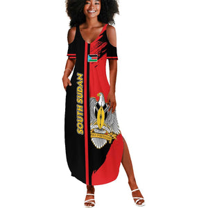 Personalized South Sudan With Coat Of Arms Summer Maxi Dress Sporty Style