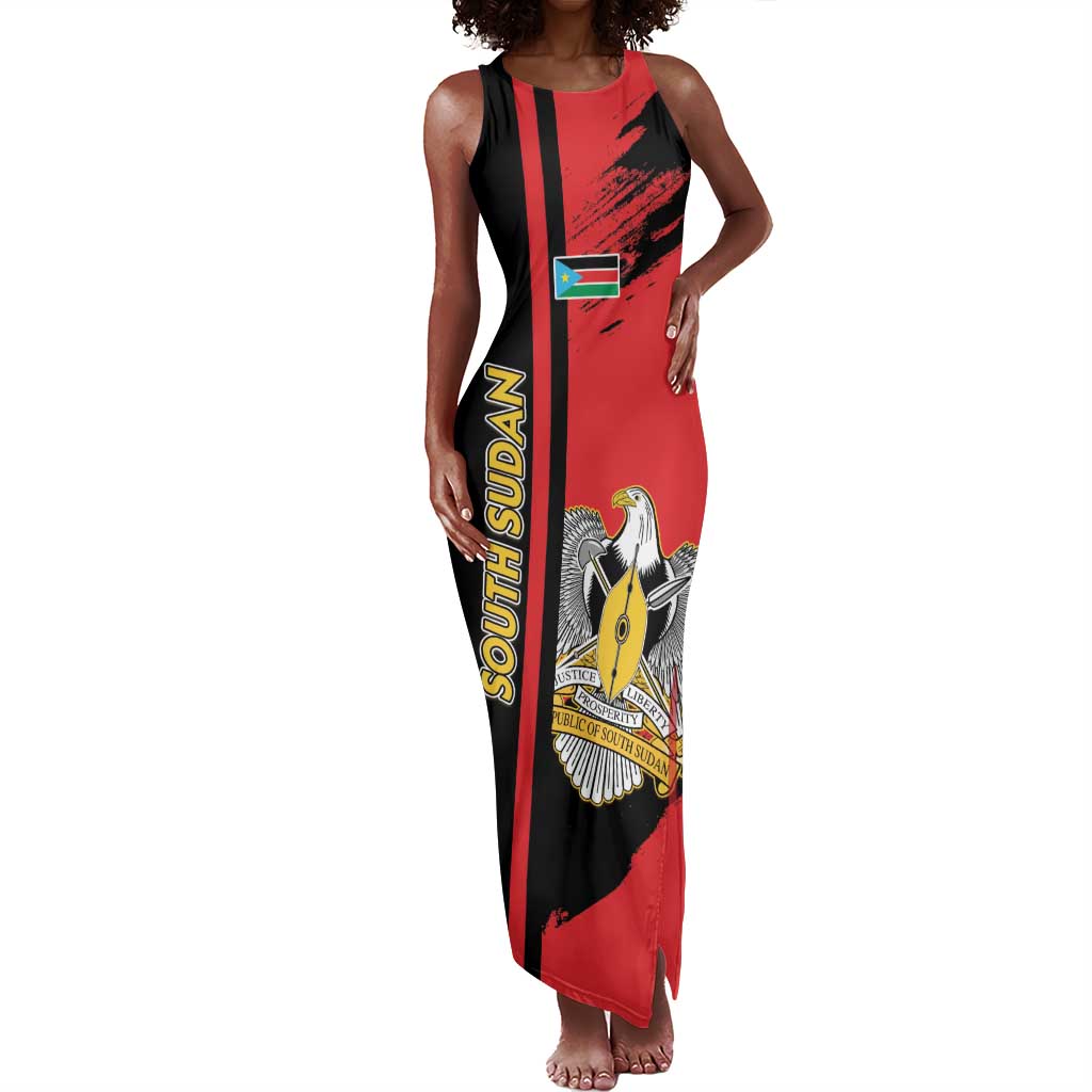 Personalized South Sudan With Coat Of Arms Tank Maxi Dress Sporty Style
