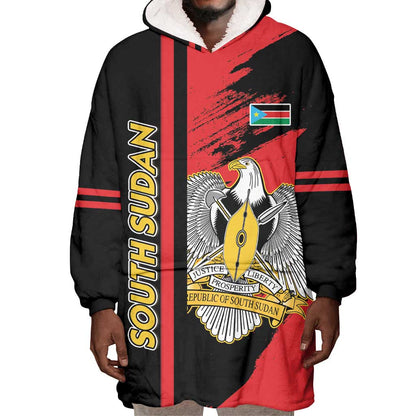 Personalized South Sudan With Coat Of Arms Wearable Blanket Hoodie Sporty Style