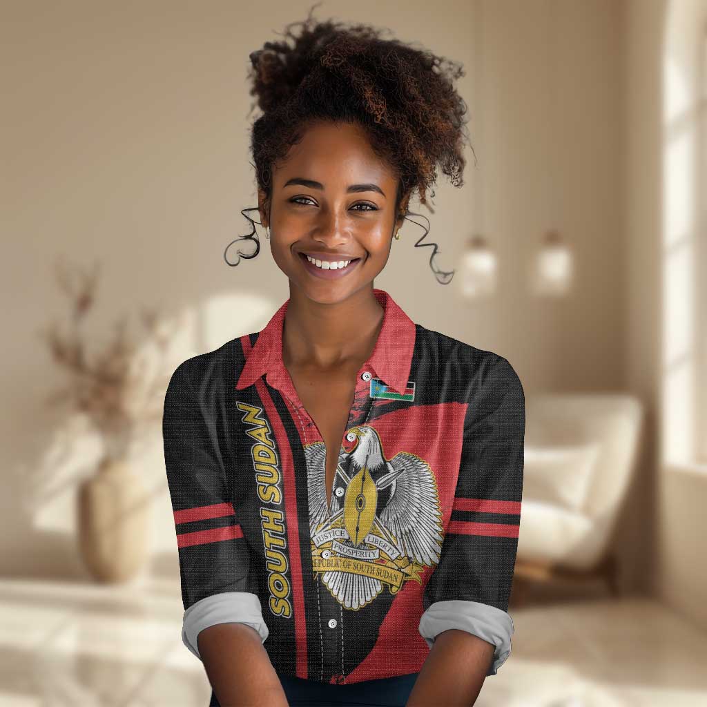 Personalized South Sudan With Coat Of Arms Women Casual Shirt Sporty Style