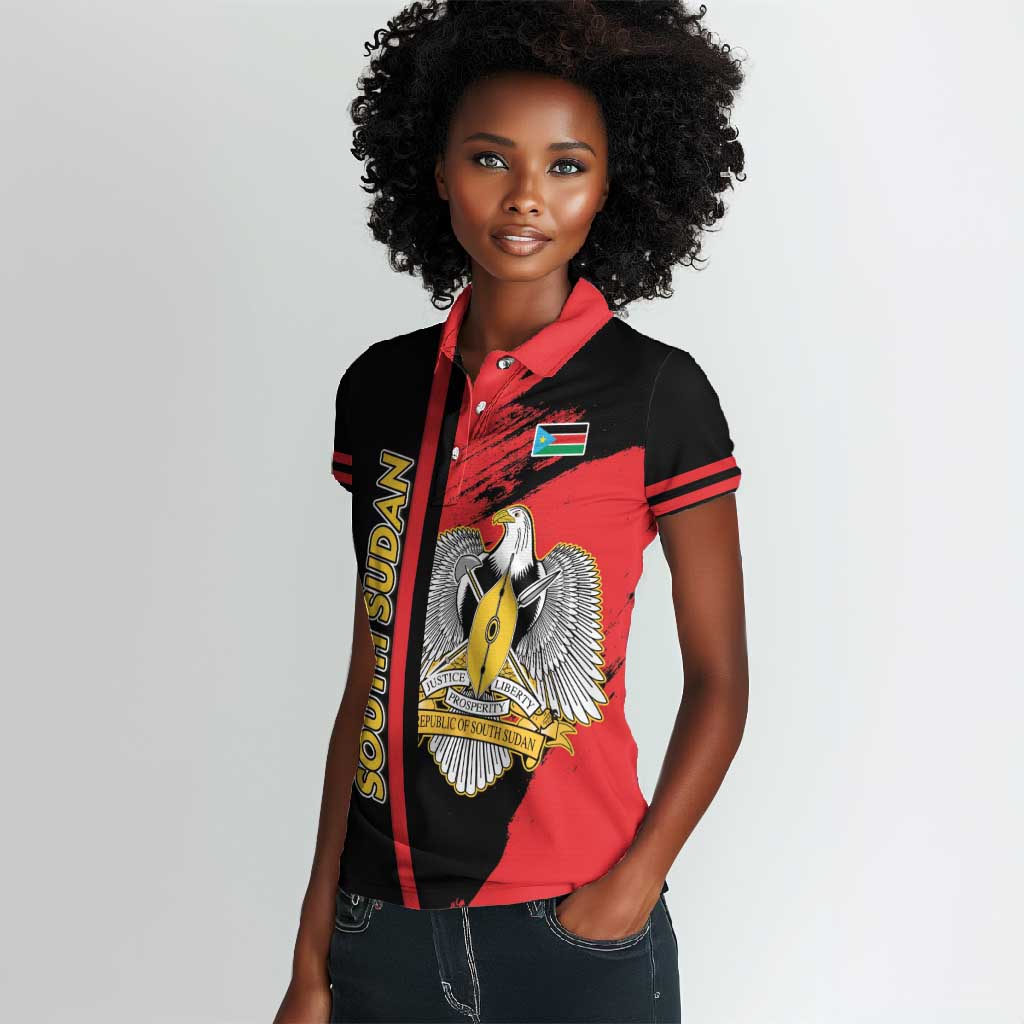 Personalized South Sudan With Coat Of Arms Women Polo Shirt Sporty Style