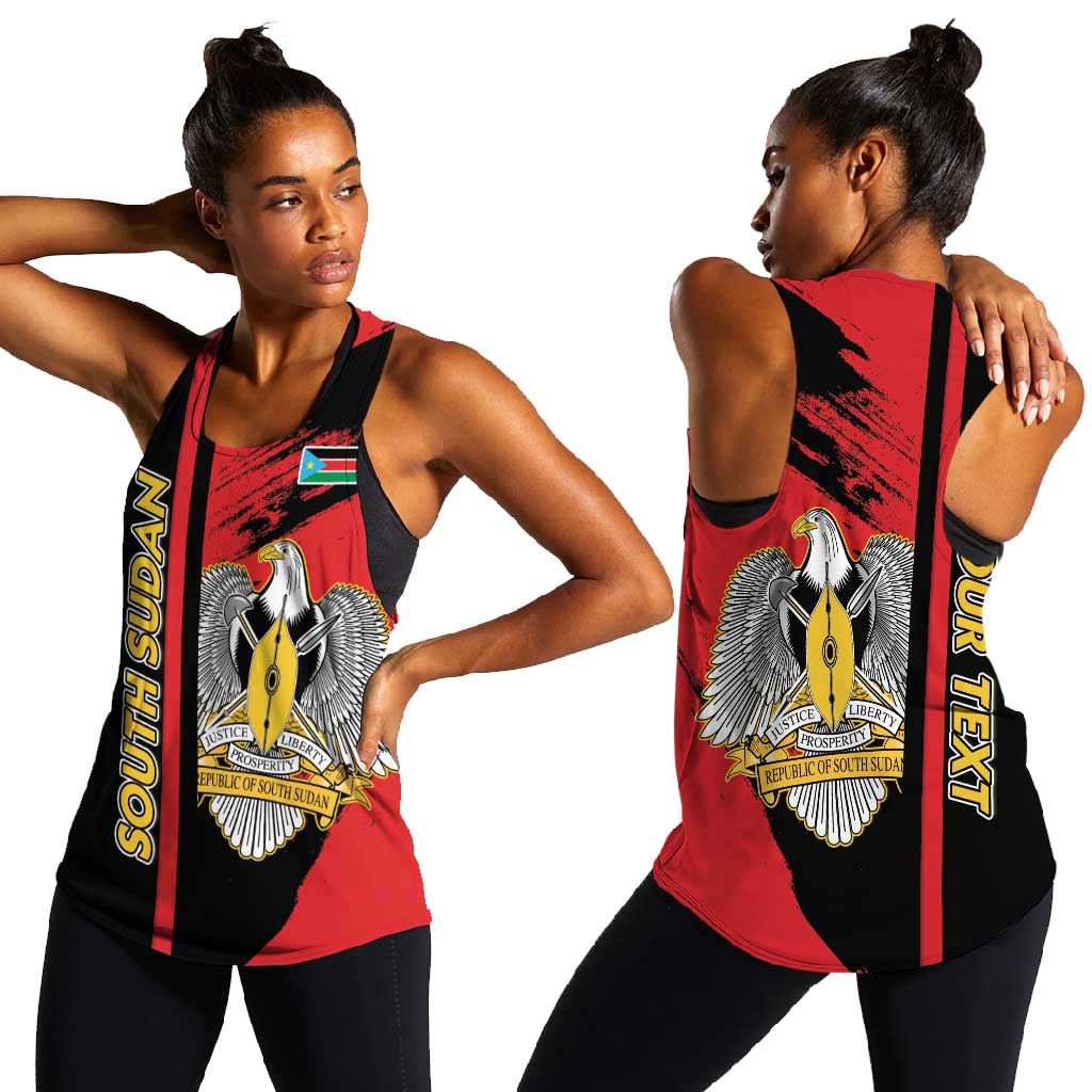 Personalized South Sudan With Coat Of Arms Women Racerback Tank Sporty Style