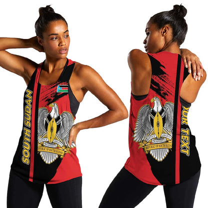 Personalized South Sudan With Coat Of Arms Women Racerback Tank Sporty Style