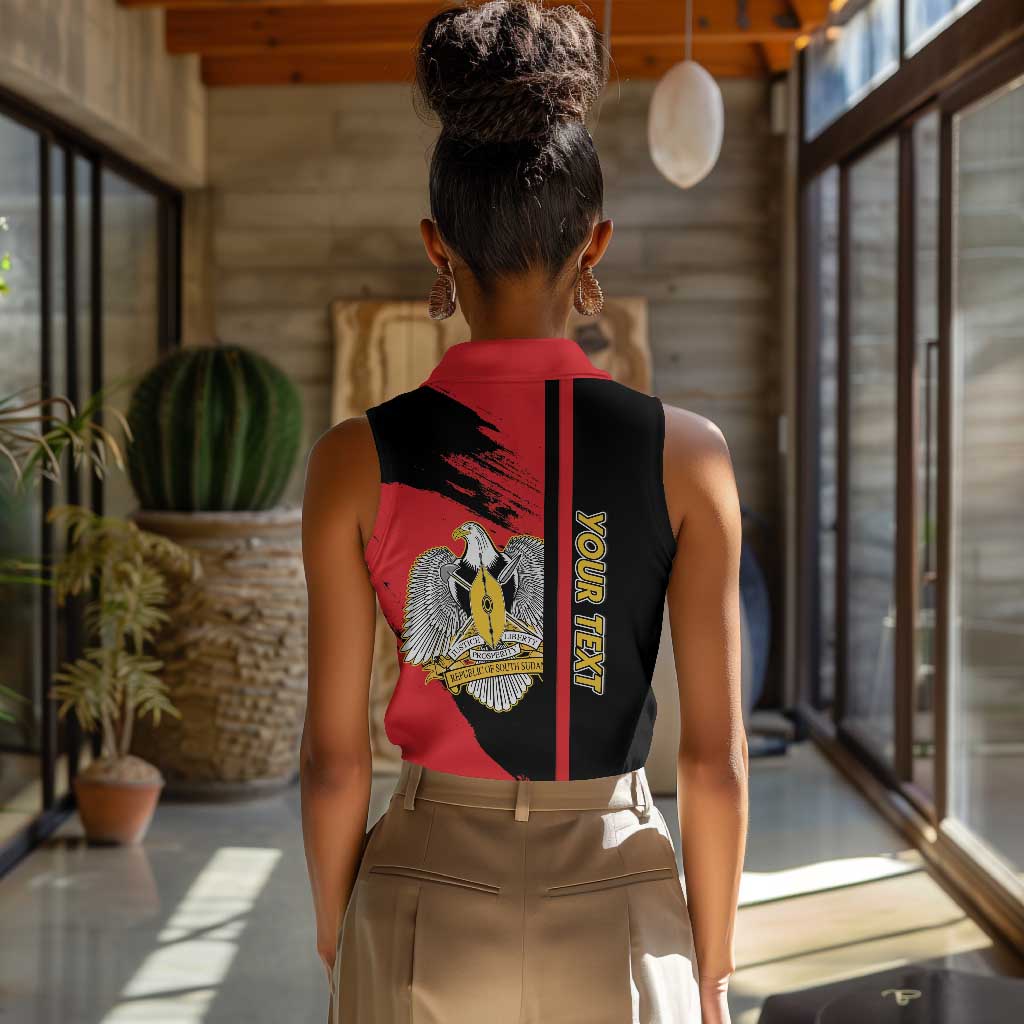 Personalized South Sudan With Coat Of Arms Women Sleeveless Polo Shirt Sporty Style