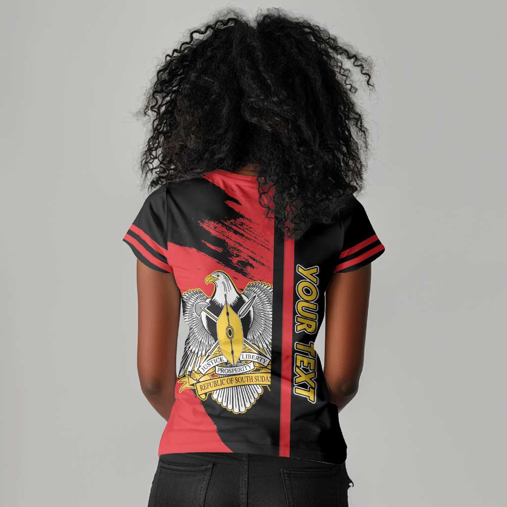 Personalized South Sudan With Coat Of Arms Women V-Neck T-Shirt Sporty Style