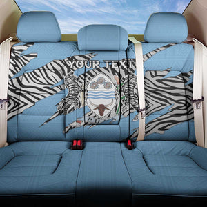 Personalized Lefatshe la Botswana Back Car Seat Cover Coat Of Arms - African and Zebra Patterns