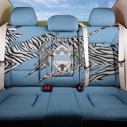 Personalized Lefatshe la Botswana Back Car Seat Cover Coat Of Arms - African and Zebra Patterns