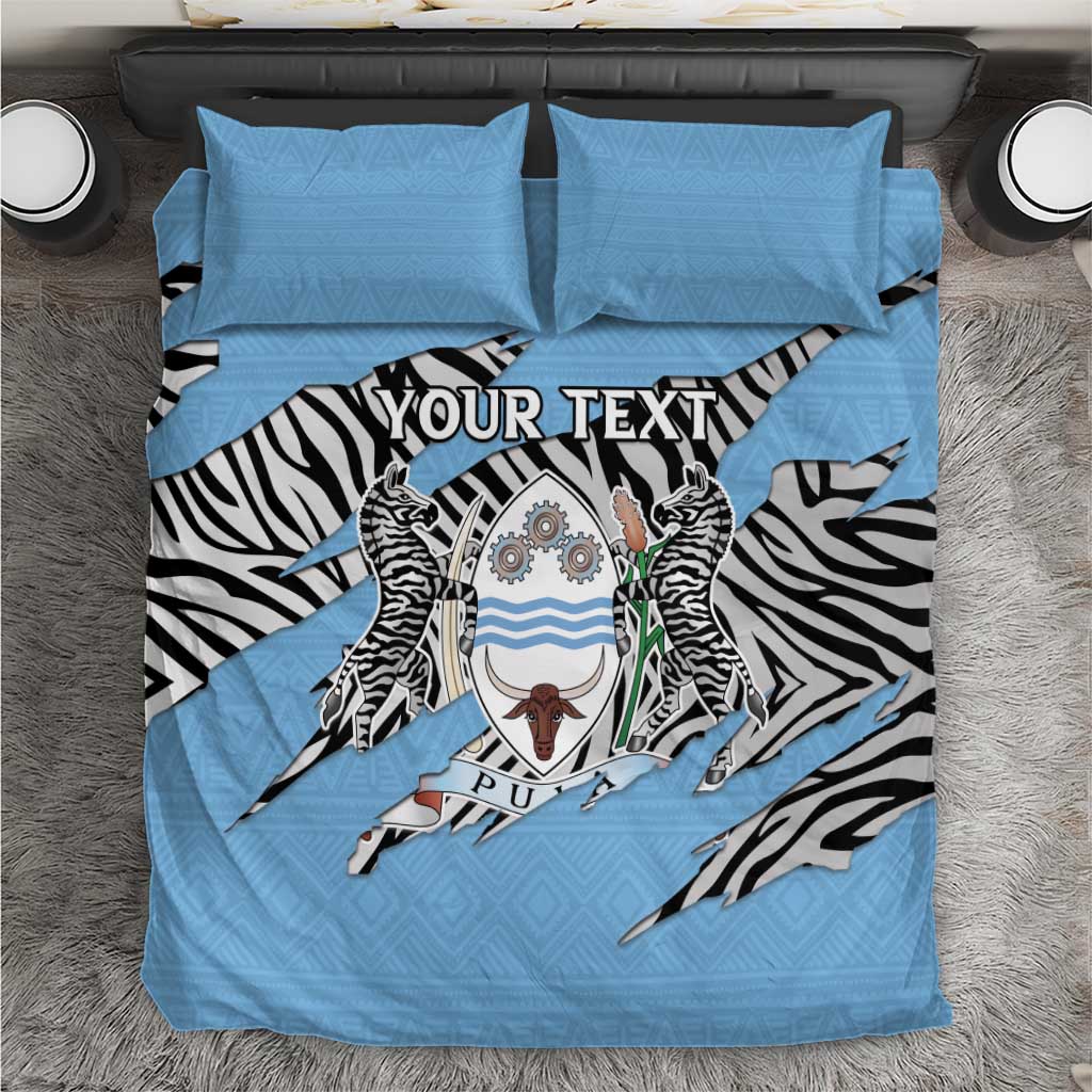 Personalized Lefatshe la Botswana Bedding Set Coat Of Arms - African and Zebra Patterns