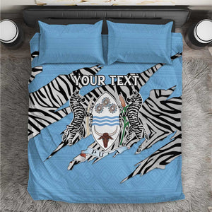Personalized Lefatshe la Botswana Bedding Set Coat Of Arms - African and Zebra Patterns