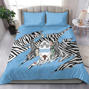 Personalized Lefatshe la Botswana Bedding Set Coat Of Arms - African and Zebra Patterns