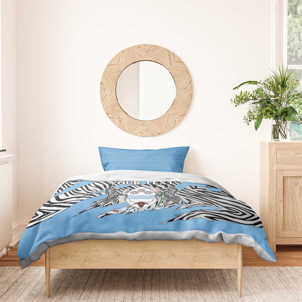 Personalized Lefatshe la Botswana Bedding Set Coat Of Arms - African and Zebra Patterns